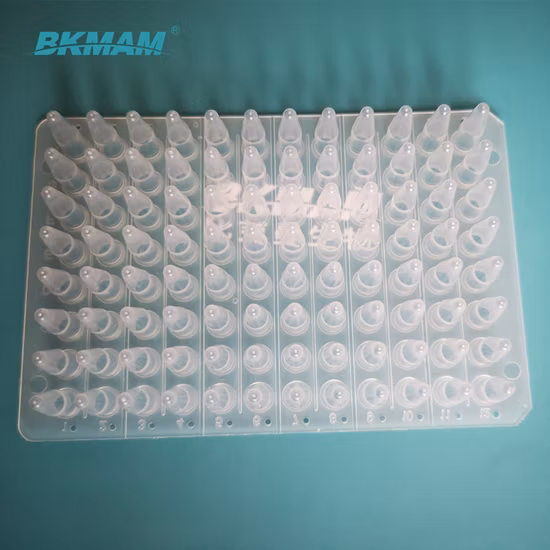 Placa de plástico PCR desechable de 96 pocillos, suministro de fábrica de China, para prueba de ácido nucleico